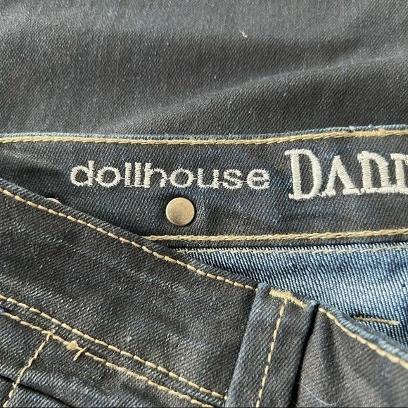 Dollhouse x Danity Kane low rise skinny jeans size 3 dark wash faux leather‎ - Picture 7 of 14